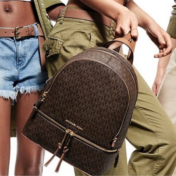 Michael Kors Rhea Medium Logo Backpack - Picture 1 of 15